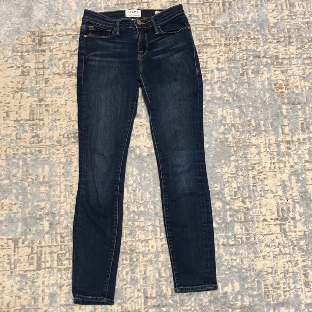 Frame Jeans Size 26 Skinny Dark Wash Stretchy Le Skinny De Jeanne